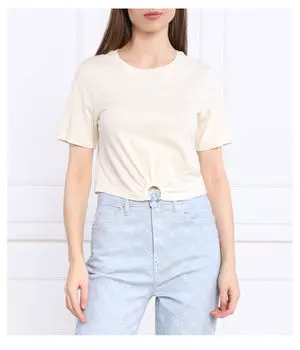 Футболка ss rn пирсинг Cropped fit Guess Jeans, экрю