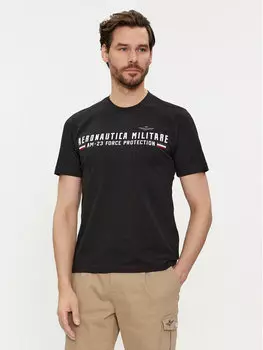 Футболка стандартного кроя Aeronautica Militare, черный