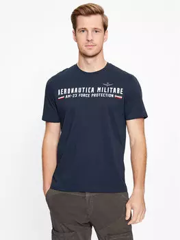 Футболка стандартного кроя Aeronautica Militare, синий