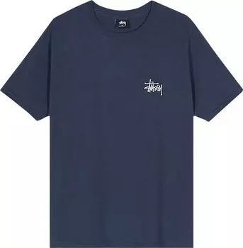 Футболка Stussy Basic Tee 'Navy', синий