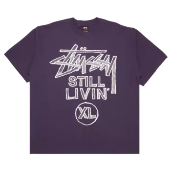 Футболка Stussy Still Livin XL, фиолетовая