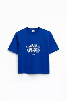 Футболка stylenotcom ZARA, цвет Bluish