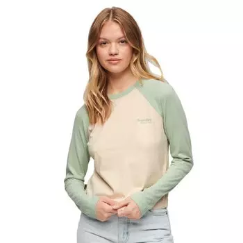 Футболка Superdry Essential Logo Baseball, бежевый