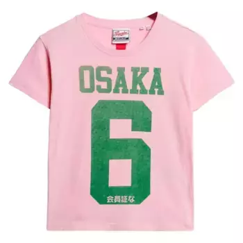 Футболка Superdry Osaka 6 Kiss Print 90S, розовый
