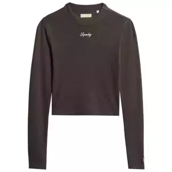 Футболка Superdry Rib Embroidered Fitted, серый