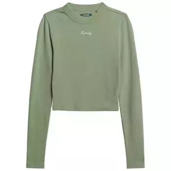 Футболка Superdry Rib Embroidered Fitted, зеленый