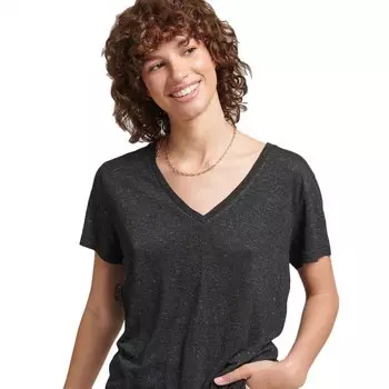 Футболка Superdry Studios Slub Vee Neck, серый