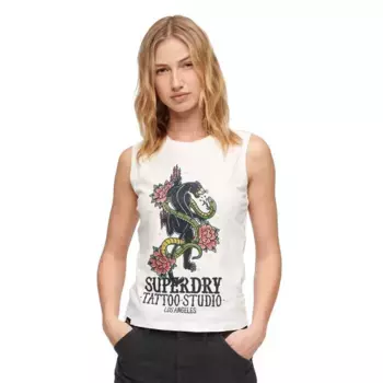 Футболка Superdry Tattoo Rhinestone Tank, разноцветный
