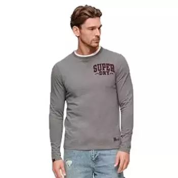 Футболка Superdry Vintage Athletic Chest long sleeve, серый