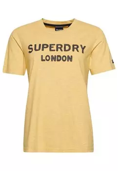 Футболка Superdry Vintage Stack, цвет mottled yellow