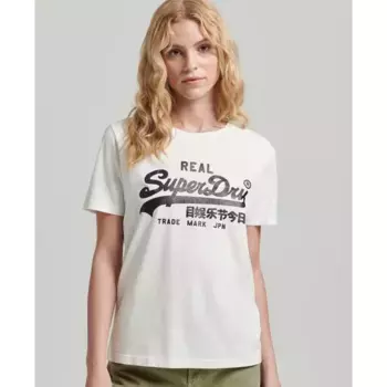 Футболка Superdry Vl Embellish, бежевый