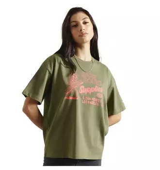 Футболка Superdry Workwear Graphic Oversized, зеленый