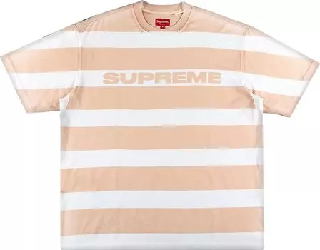Футболка Supreme Printed Stripe Short-Sleeve Top 'Peach', оранжевый