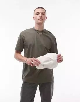 Футболка свободного кроя цвета хаки Topman