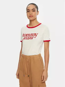 Футболка свободного кроя DW0DW19449 Tommy Jeans, белый
