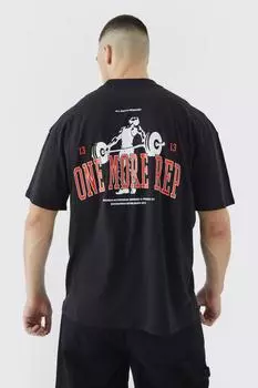 Футболка tall man active one more rep Boohoo, черный