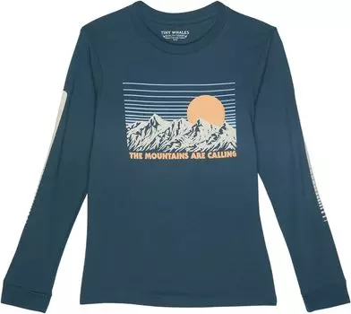 Футболка Tiny Whales Mountains Are Calling Long Sleeve Tee, цвет Blue Lake