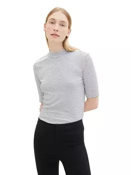 Футболка Tom Tailor, белый/черный