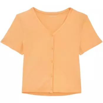 Футболка TOM TAILOR в рубчик, цвет washed out orange
