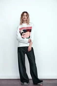 Футболка том вессельманн ZARA, белый