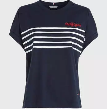 Футболка Tommy Hilfiger Stripe, темно-синий
