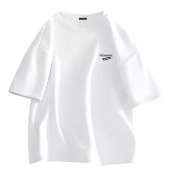 Футболка унисекс MINISO, [2 Pack]Khaki (Blue Gray Label Chest Logo)+White