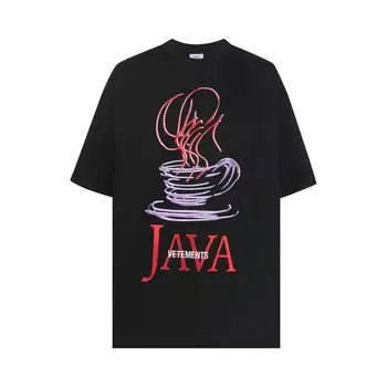 Футболка Vetements с вышивкой Java, черная