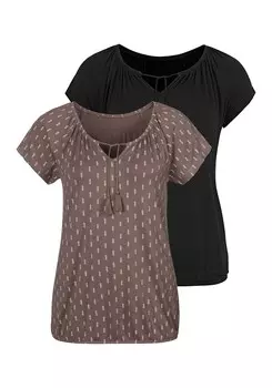 Футболка Vivance, цвет Brown/Black