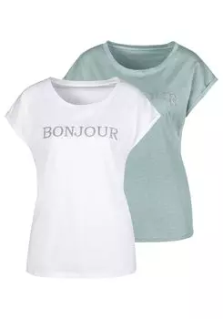 Футболка Vivance, цвет mint, white