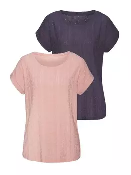 Футболка Vivance, цвет peach, navy