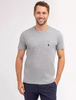 Футболка в горошек U.S. Polo Assn., серый
