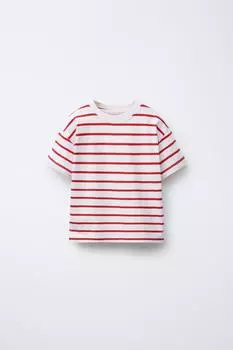 Футболка в полоску ZARA, красный