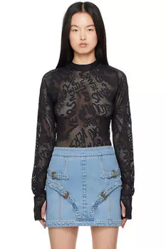 Футболка в сеточку Versace Jeans Couture, черный