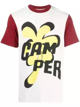 Футболка в стиле колор-блок с логотипом Camper, белый