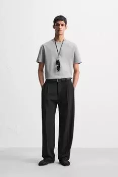 Футболка в тяжелом весе ZARA, цвет Blue grey