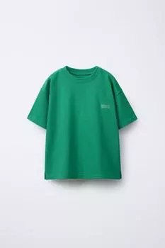 Футболка в тяжелом весе ZARA, зеленый