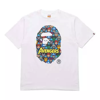 Футболка x marvel avengers ape head t-shirt 'white' A Bathing Ape, белый