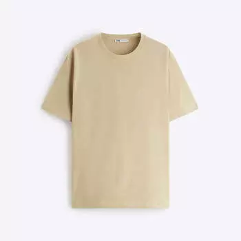 Футболка Zara Basic Medium Weight, бежевый