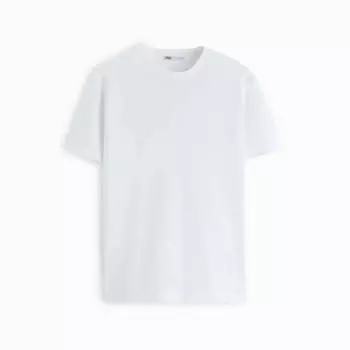Футболка Zara Basic Slim Fit, белый