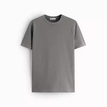 Футболка Zara Basic Slim Fit, серый