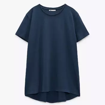 Футболка Zara Basic, темно-синий