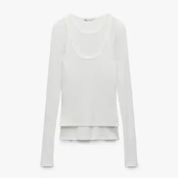 Футболка Zara Double Strappy, белый