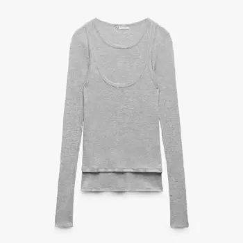 Футболка Zara Double Strappy, серый