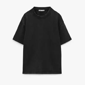 Футболка Zara Faded Cotton, темно-серый