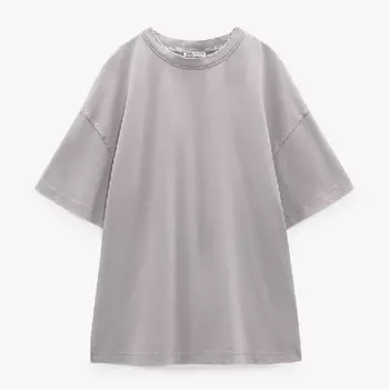 Футболка Zara Faded-effect, серый