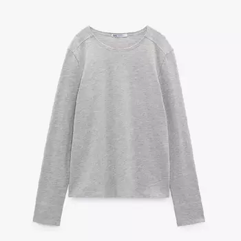 Футболка Zara Long Sleeve, серый
