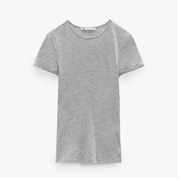 Футболка Zara Minimalist, серый