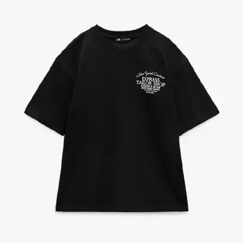 Футболка Zara Printed, черный