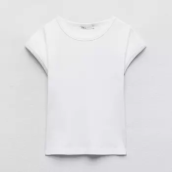 Футболка Zara Ribbed, белый