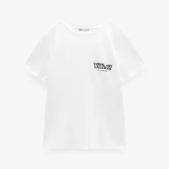 Футболка Zara Slogan, белый